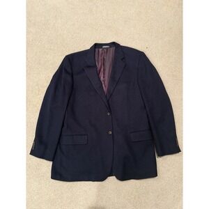 Silverstone Perlis Blazer 48L Loro Piana 100% Camel Hair‎ Navy Sport Coat Jacket